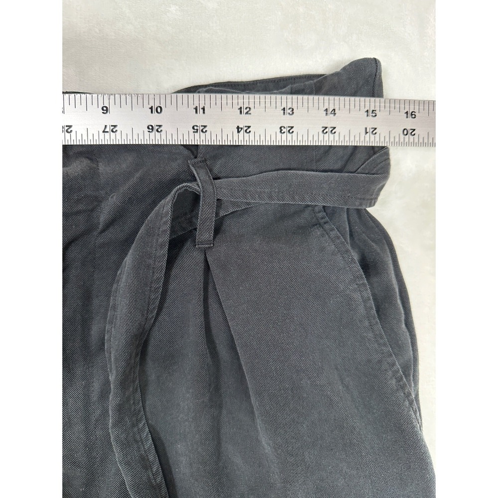 Reformation Avalon Pants Womens 8 Black High Waist Tie Ankle Paperboy Trousers - Picture 9 of 16